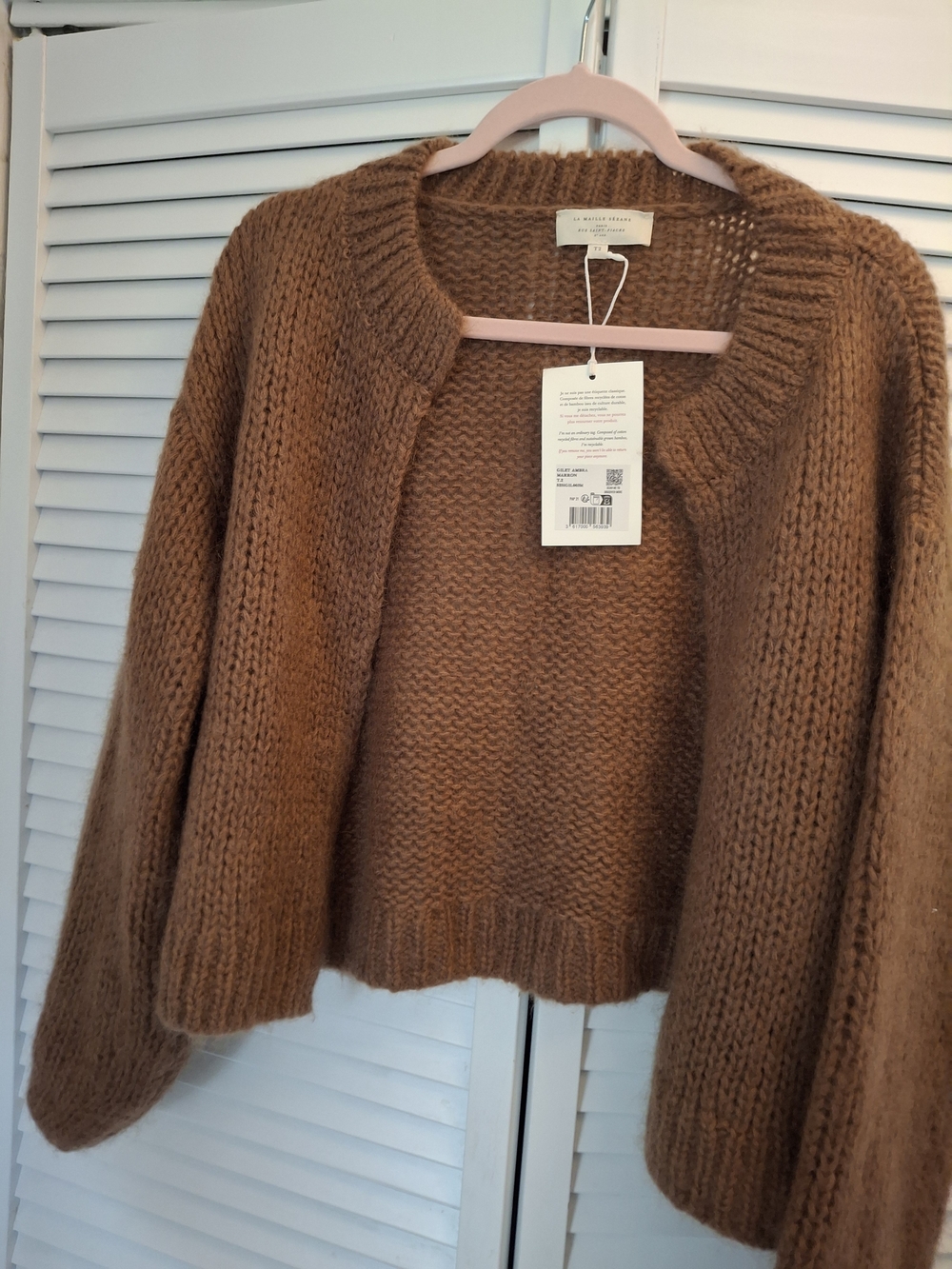 Sezane Ambra  Open-Front Chunky Knit Cardigan NWT